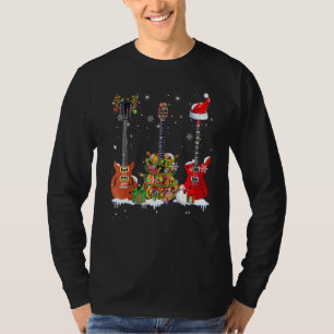 Camiseta Bass Guitar Player Santa Hat Reindeer Guitar Chris