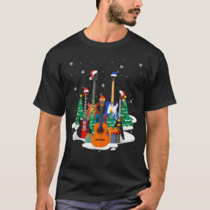 Camiseta Bass Guitar Santa Hat Guitar Lover Música Navidad