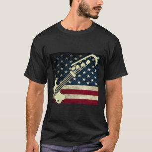 Camiseta Bass Guitar Us Flag T-Shirt Bass Player Tee Shirt