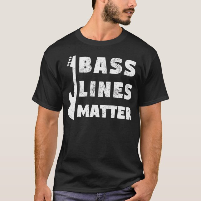 Camiseta Bass Lines Matar Funny Baid Guitar Player Edm (Anverso)