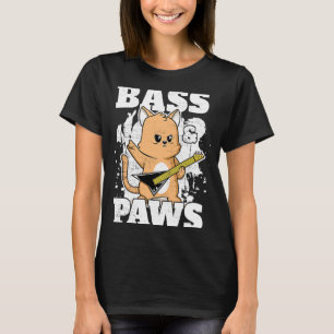 Camiseta Bass Player Cat Bass Guitar Paw Rock'n'Roll Bassis