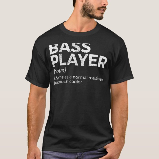 Camiseta Bass Player Definition Bhelp Para Músicos (Anverso)