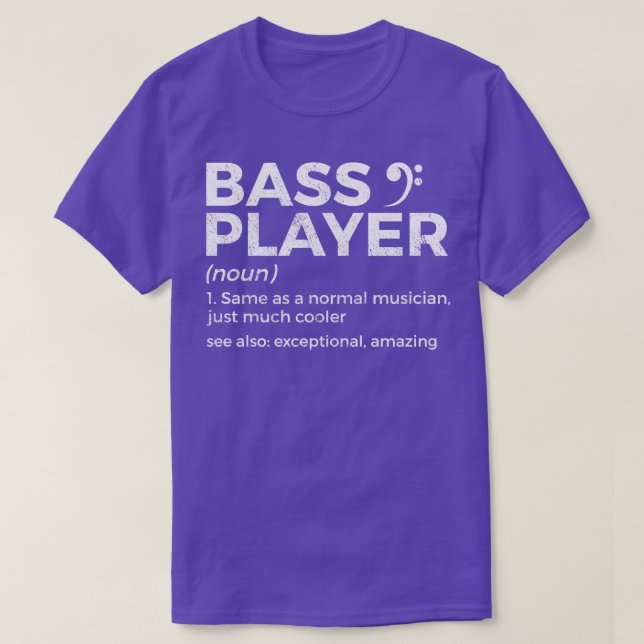 Camiseta Bass Player Definition Bhelp Para Músicos Long (Diseño del anverso)