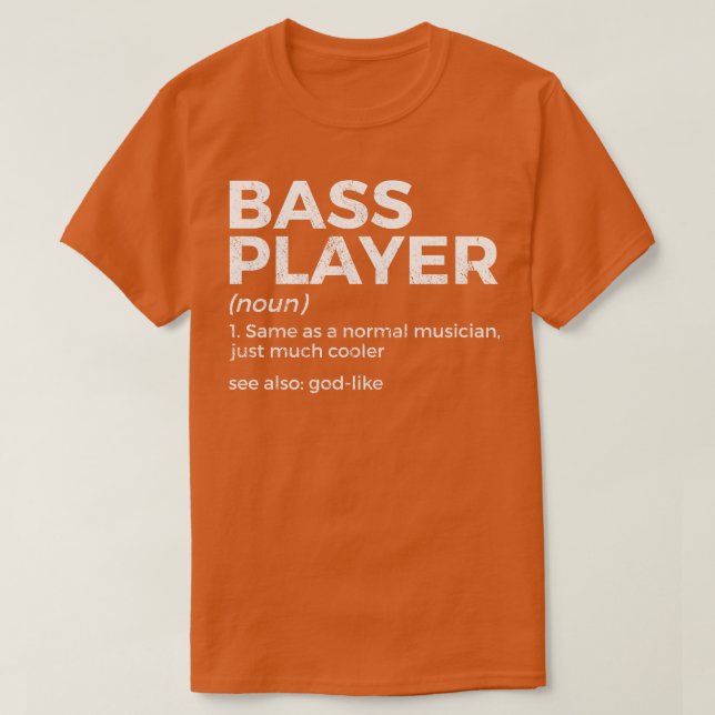 Camiseta Bass Player Definition Bhelp Para Músicos Long (Diseño del anverso)