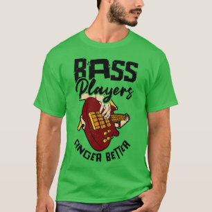 Camiseta Bass Player Finger Bass Guitar Músico