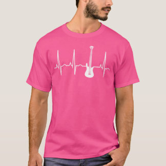 Camiseta Bass Player Shirt - Bass Guitar Player Heartbeat