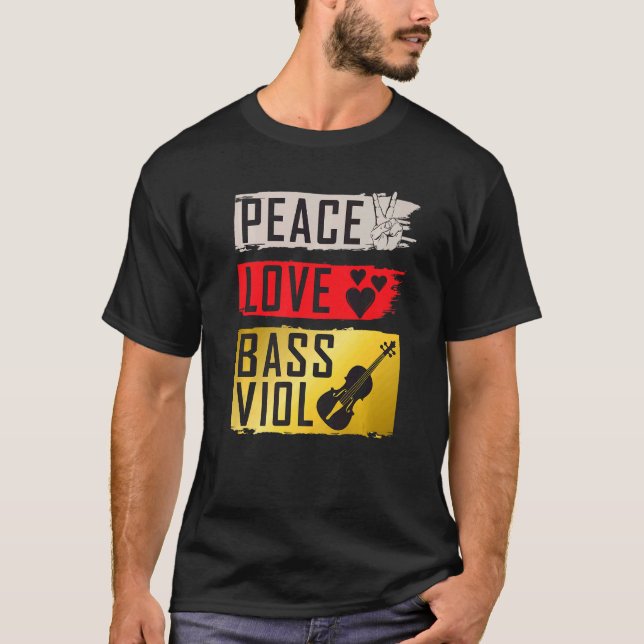 Camiseta Bass Viol viola Da Gamba Instrumento Musical Viol  (Anverso)