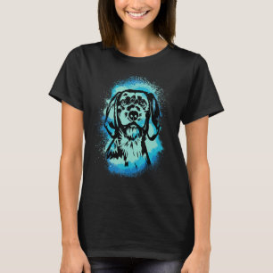 Camiseta Basset Fauve De Bretagne Paint Blue Design Mom