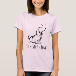 Camiseta Basset Hound Ama-Siéntate-Queda