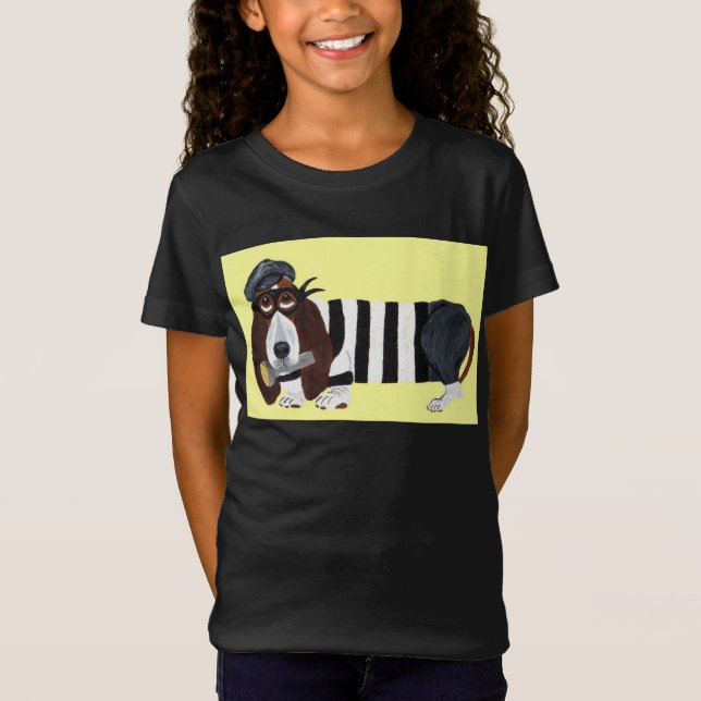 Camiseta Basset Hound Burglar (Anverso)