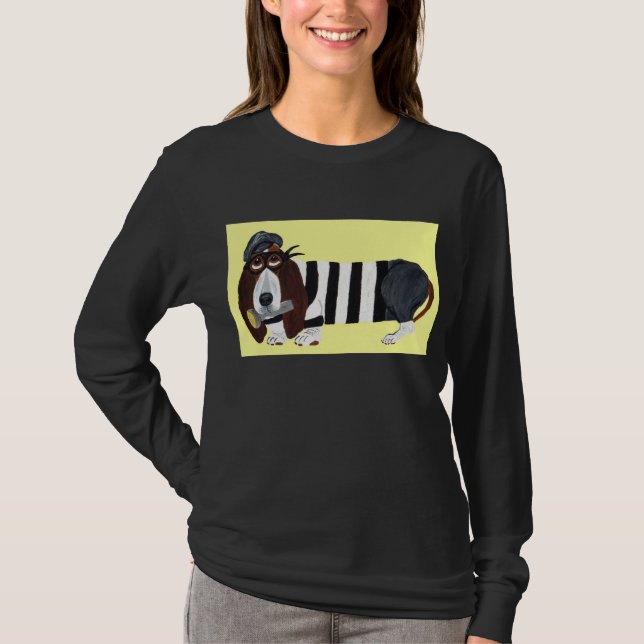 Camiseta Basset Hound Burglar (Anverso)