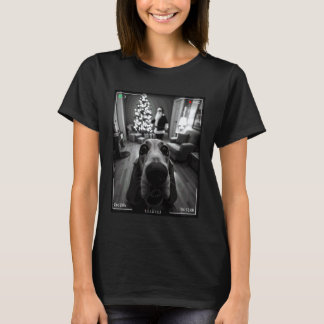 Camiseta Basset Hound Captura a Santa en Cámara Navidad