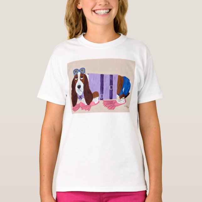 Camiseta Basset Hound con Aletas (Anverso)