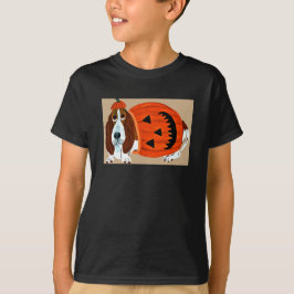 Camiseta Basset Hound con disfraz de Jack-o-lantern de Hall