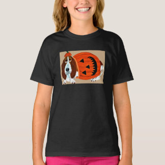 Camiseta Basset Hound con disfraz de Jack-o-lantern de Hall