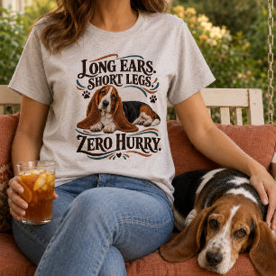 Camiseta Basset Hound Divertido Cero Prisa
