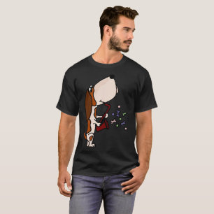 Camiseta Basset Hound divertido que juega arte del saxofón
