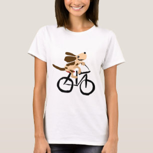 Camiseta Basset Hound divertido que monta la bicicleta