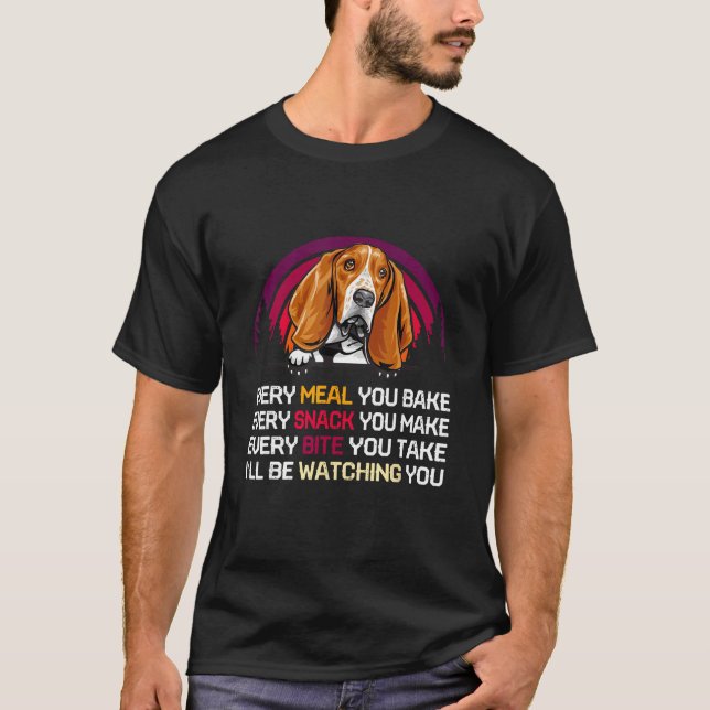 Camiseta Basset Hound Dog I ll Be Watching You  Father s Da (Anverso)