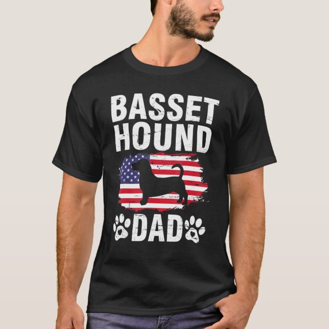 Camiseta Basset Hound Dogs Dad Happy Father Day Dogs Daddy  (Anverso)