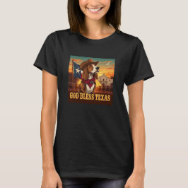 Camiseta Basset Hound God Bless Texas