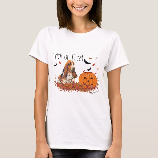 Camiseta Basset Hound Halloween (Anverso)