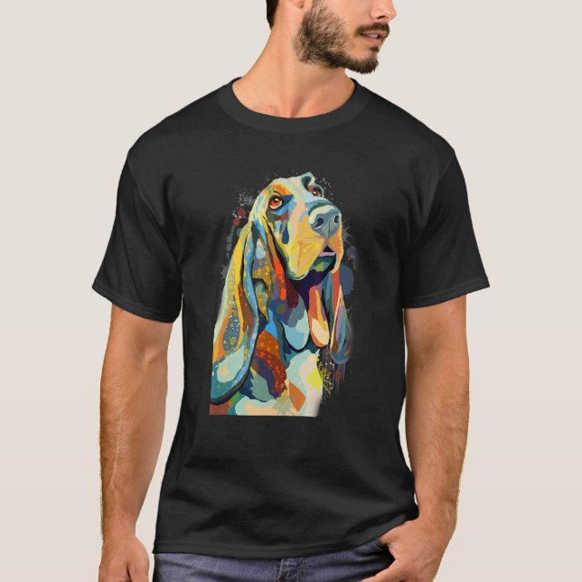 Camiseta Basset Hound Looking Into Your Eyes Splash Art (Anverso)