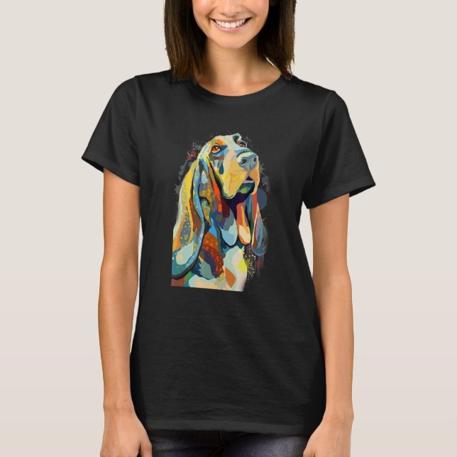 Camiseta Basset Hound Looking Into Your Eyes Splash Art (Anverso)