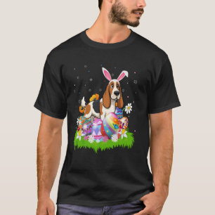 Camiseta Basset Hound Perro Caza de Huevos de Pascua Conejo