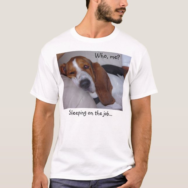 Camiseta Basset Hound soñoliento (Anverso)