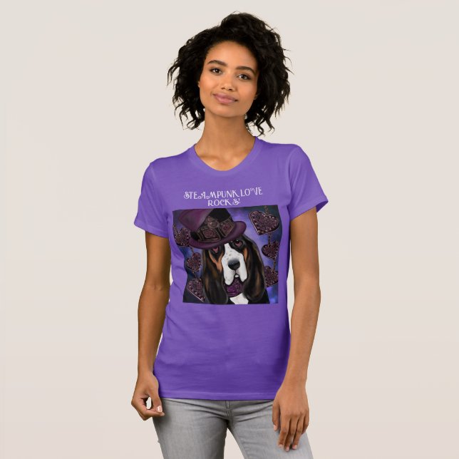 Camiseta Basset Hound STEAMPUNK (Anverso completo)