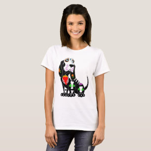Camiseta Basset Hound Sugar Skull