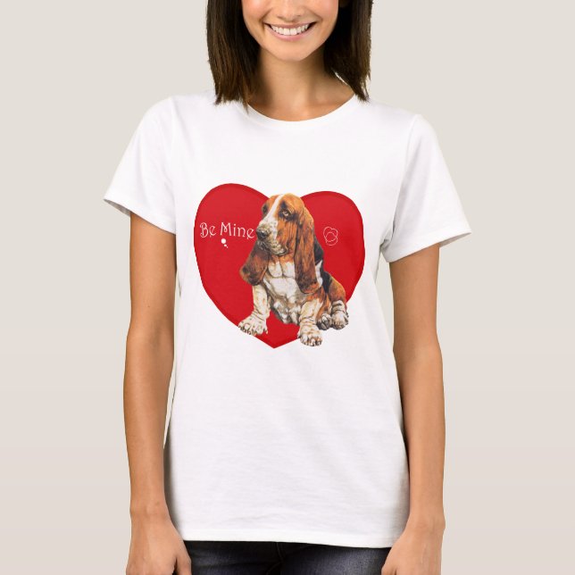Camiseta Basset Hound Valentine (Anverso)