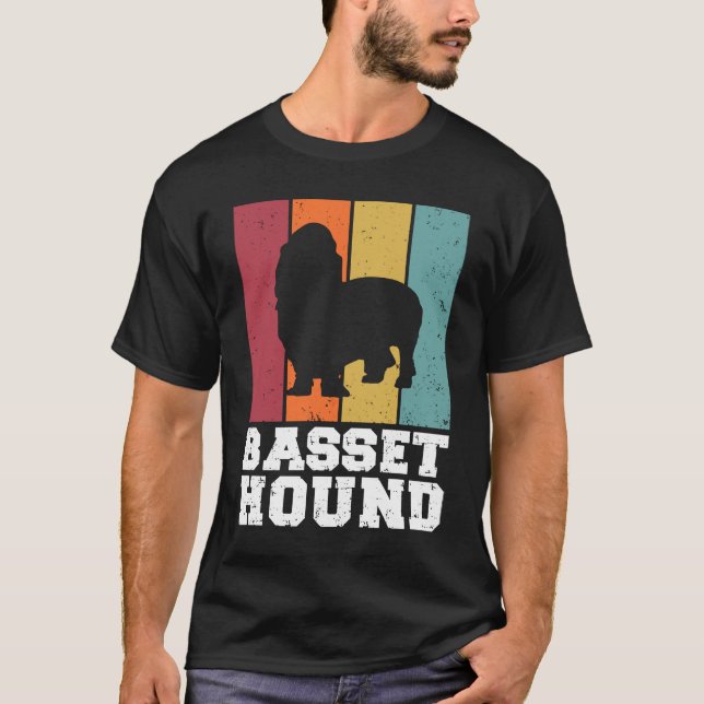 Camiseta Basset Hound Vintage  1 (Anverso)