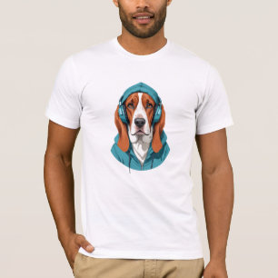 Camiseta Basset Hound Wearing Hoodie Funny Guay Animal Art
