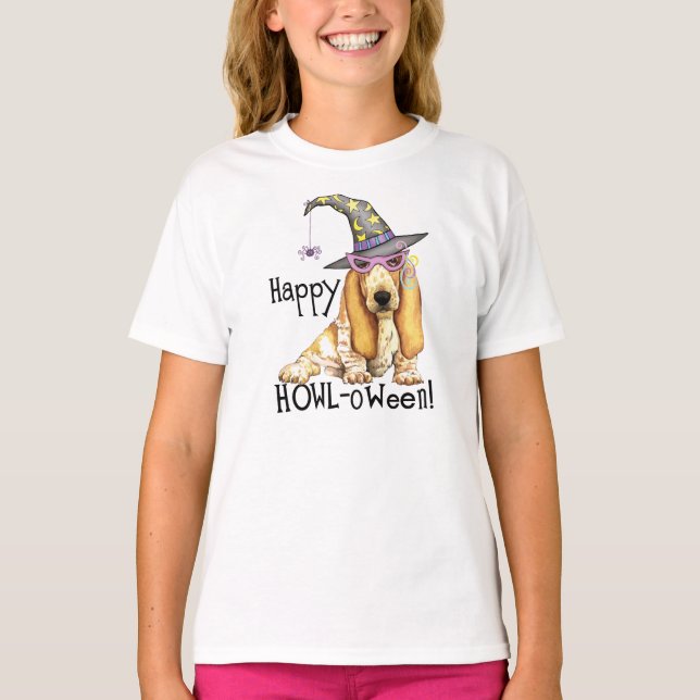 Camiseta Basset Hound Witch (Anverso)