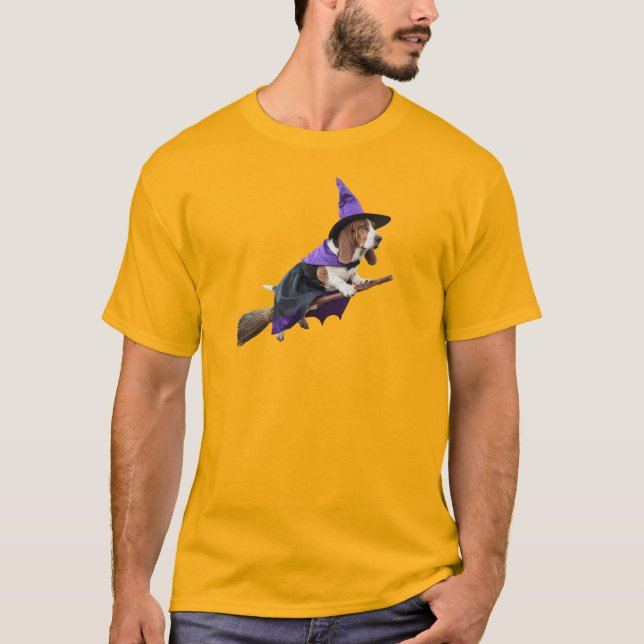 Camiseta Basset Hound Witch (Anverso)