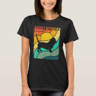 Camiseta Basset Retriever Atardecer Vintage Mamá Papá
