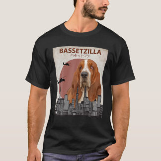 Camiseta Bassetzilla Funny Basset Hound T Shirt Regalo por 