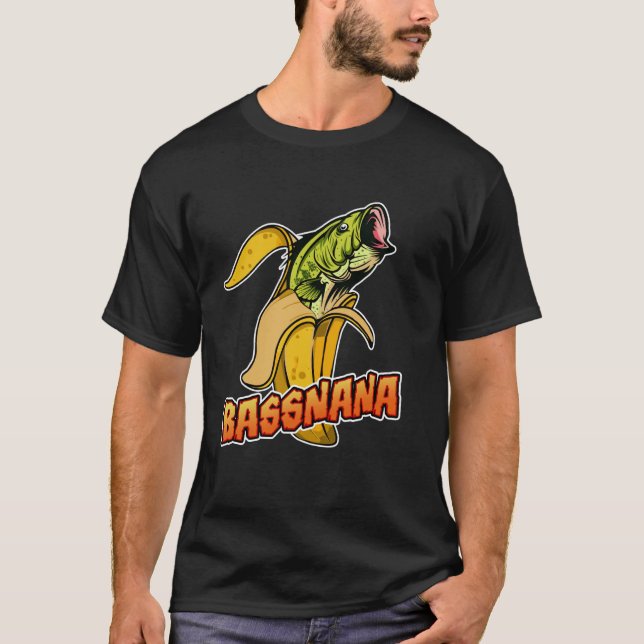 Camiseta Bassnana Funny Fish Bass y Banana Mashup Design (Anverso)