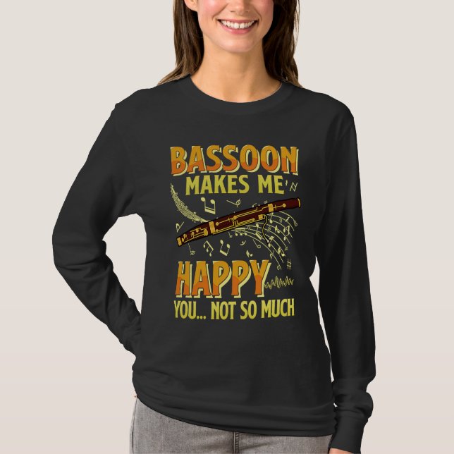 Camiseta Bassoon Bassoonist Instrument Woodwind Player  2 (Anverso)