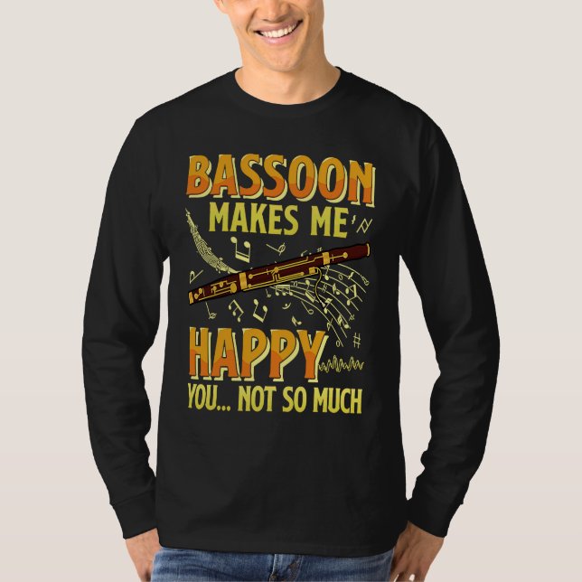 Camiseta Bassoon Bassoonist Instrument Woodwind Player  2 (Anverso)