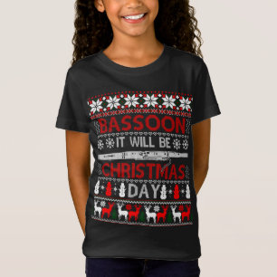 Camiseta Bassoon Será regalo del Día de los Navidades Noche
