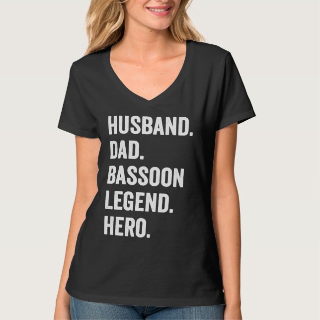 Camiseta Bassoonist Husband Dad Bassoon Legend (Anverso)