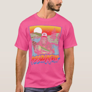 Camiseta Bassquatch Funny Bass Pescador Sasquatch Retro 80