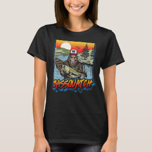 Camiseta ¡Bassquatch! Funny Pesca de burro Sasquatch Retro