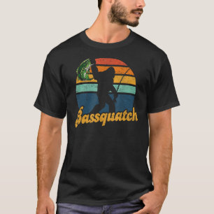Camiseta Bassquatch Funny Pescado a pie de playa Retro Sas