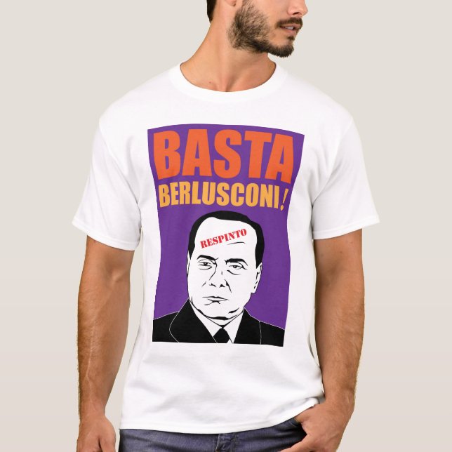 Camiseta ¡Basta, Berlusconi! (Anverso)