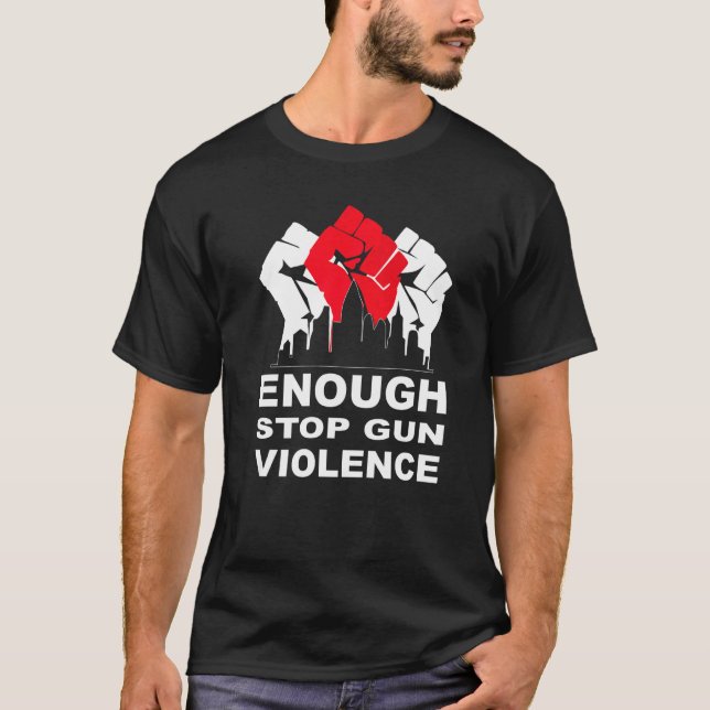 Camiseta Basta de violencia de armas Protege a los niños co (Anverso)