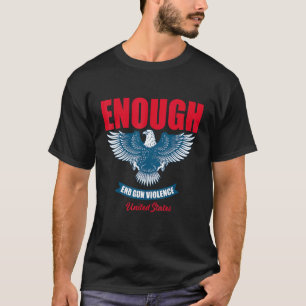 Camiseta Basta de violencia de pistolas de fin con Naranja